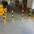 Black and yellow safety barriers